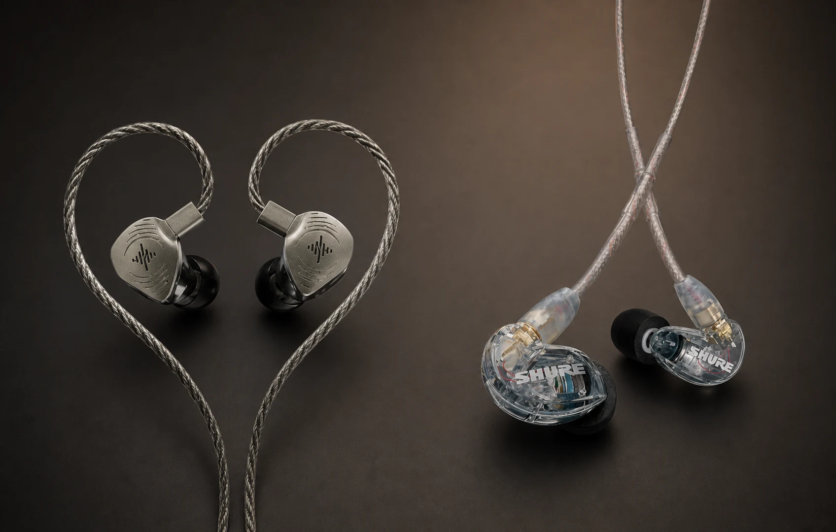 Soundbrenner Wave Pro on the left beside Shure SE215 on the right.